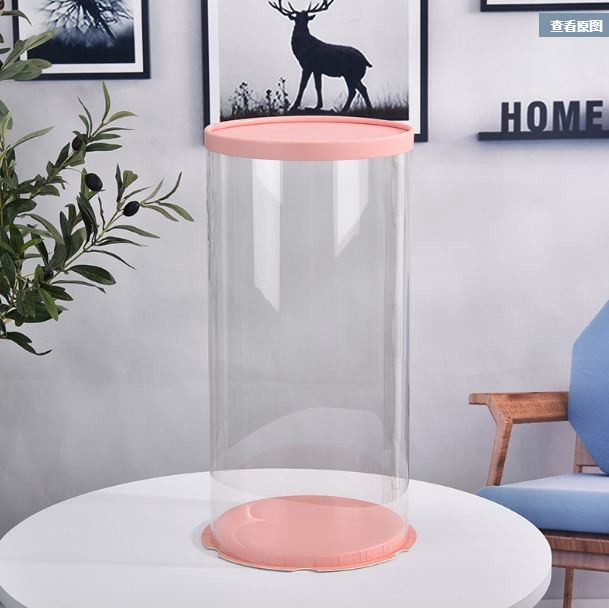 6/8/10inch Transparent Empty Pink Paper/PVC Round Gift Box for Cake Box Teddy Bear Rose Bear Flower Rabbit (898L) - Image 16