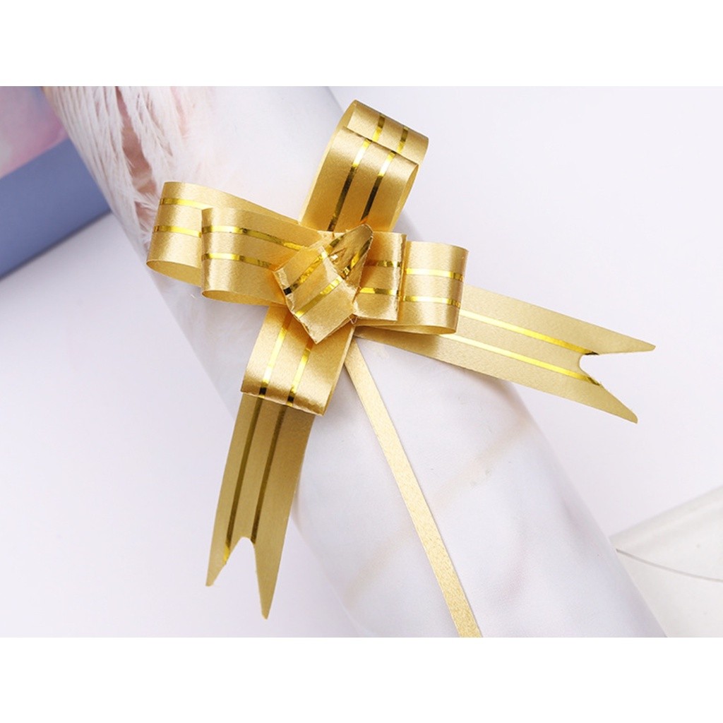 10pcs 1.5cm Pull Bows Flower Ribbon For Wrapping Gift Decorate Wedding Car Party Christmas Birthday 小号手拉花(468L) - Image 19