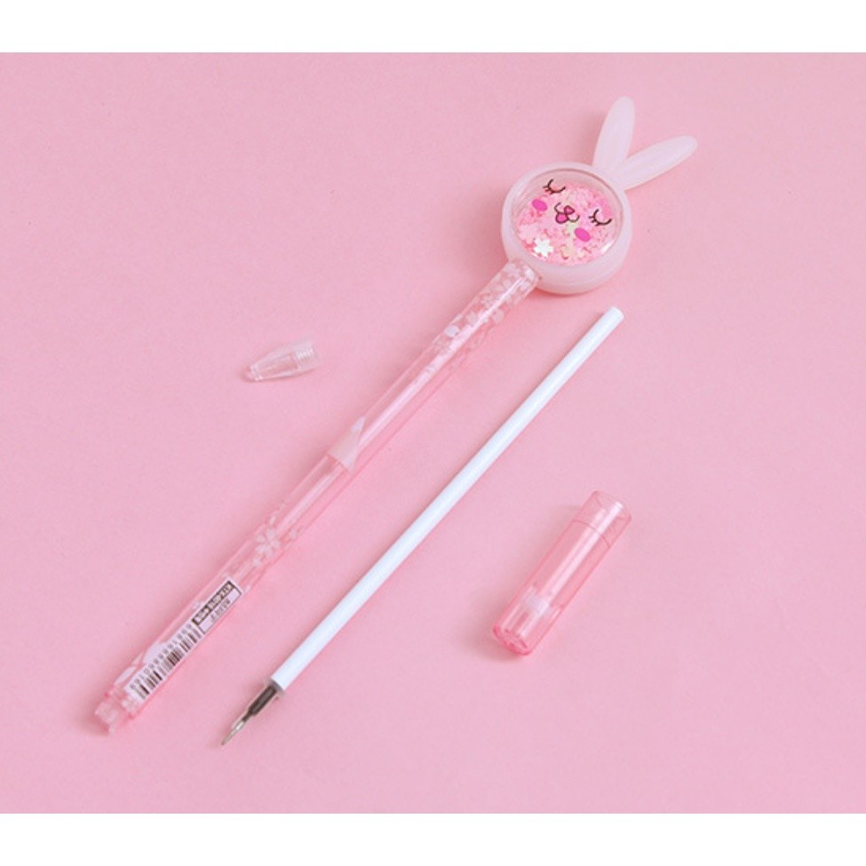1pc Cartoon Creative Bunny Ears Sequin Gel Pen Signature Pen Lovely Student Examination Writing Pen创意可爱笔卡通笔(2343L) - Image 10