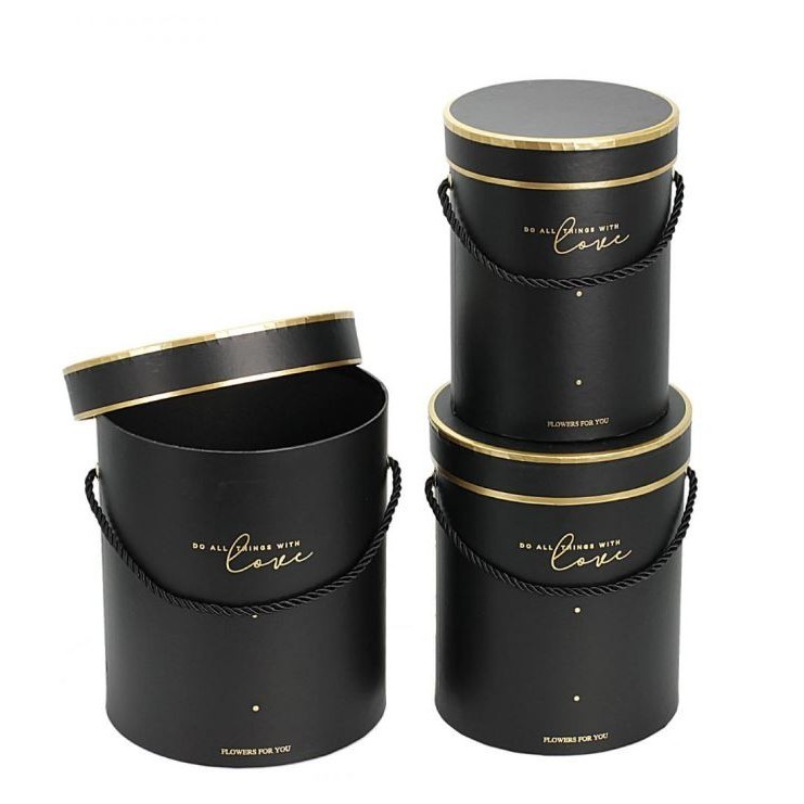 Round Floral Boxes Women Flower Packaging Paper Bag With Lid For Florist Bouquet Flower Packaging Box Gift Box (2812L) - Image 6