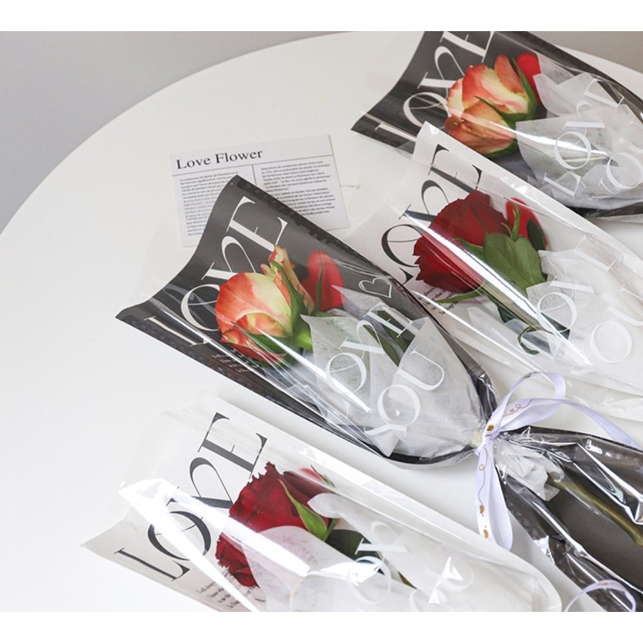 20pcs Lot Single Rose Flower Packaging Bag Gift Wrapping Paper Wedding Floral Package Valentine's Day Decor(2246L) - Image 7
