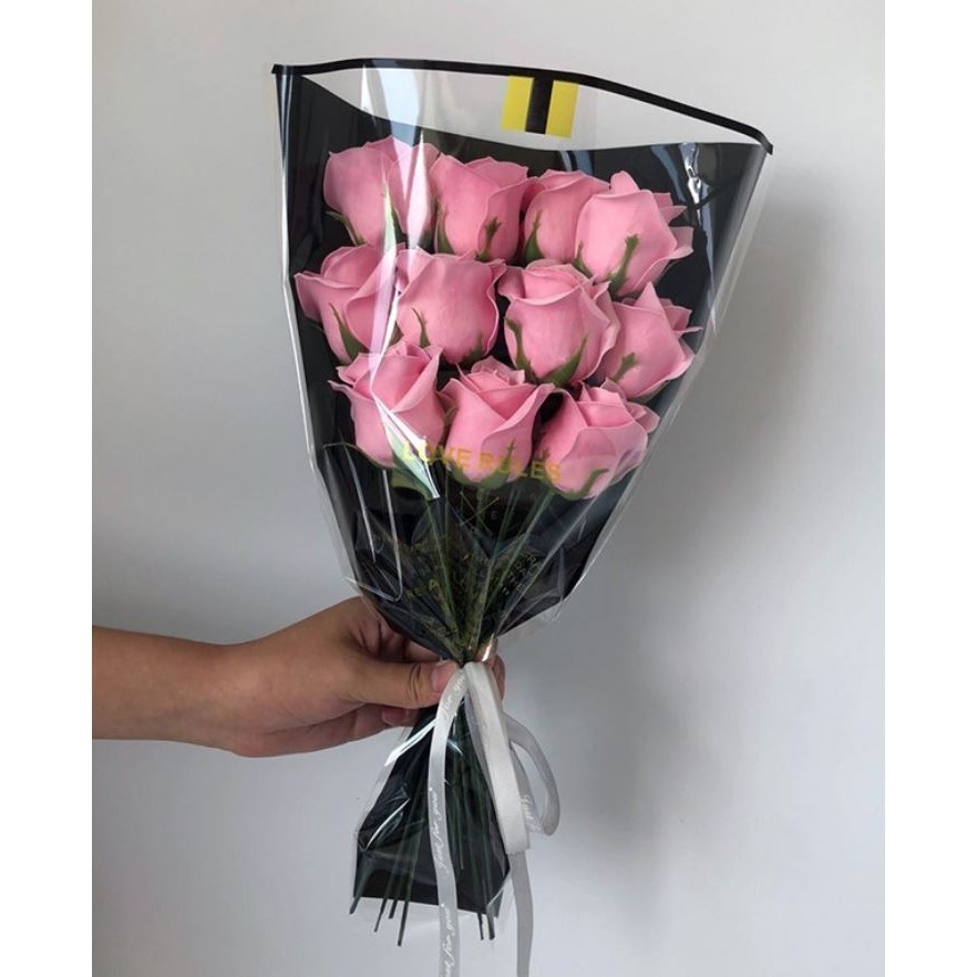10pcs PVC plastic flower packaging material craft papers transparent mini bouquet bag lower (477L) - Image 3