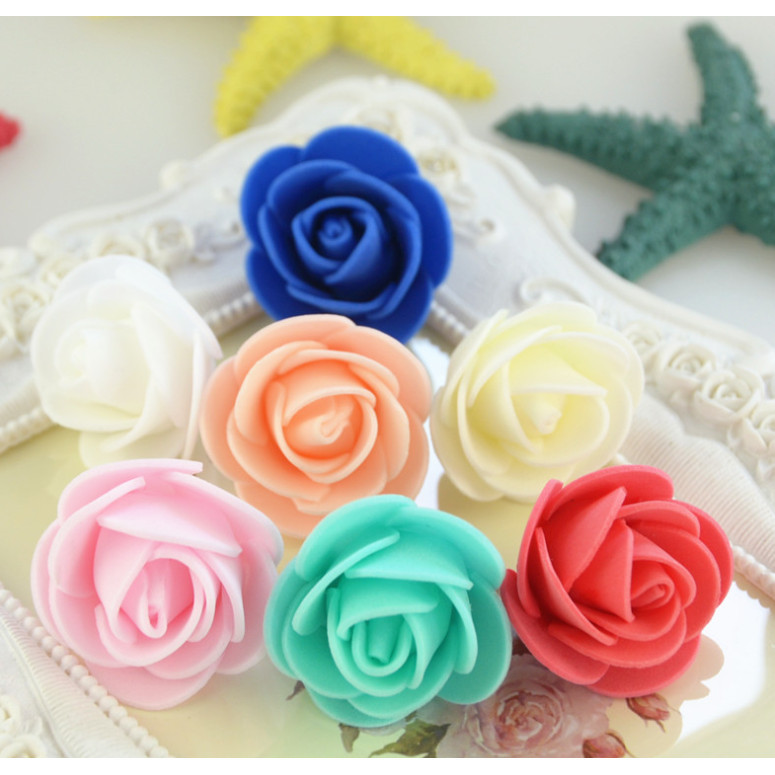12pcs 3.5cm Mini PE Foam Rose Heads Artificial Silk Flowers for Home Garden DIY Pompom Wreaths Wedding 泡沫玫瑰花(847L) - Image 8