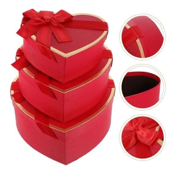 Gift Box Boxes for Presents Birthday Gifts Candy Packing Heart Shaped Flowers Cardboard Wrapping Valentine's (2804L) - Image 4