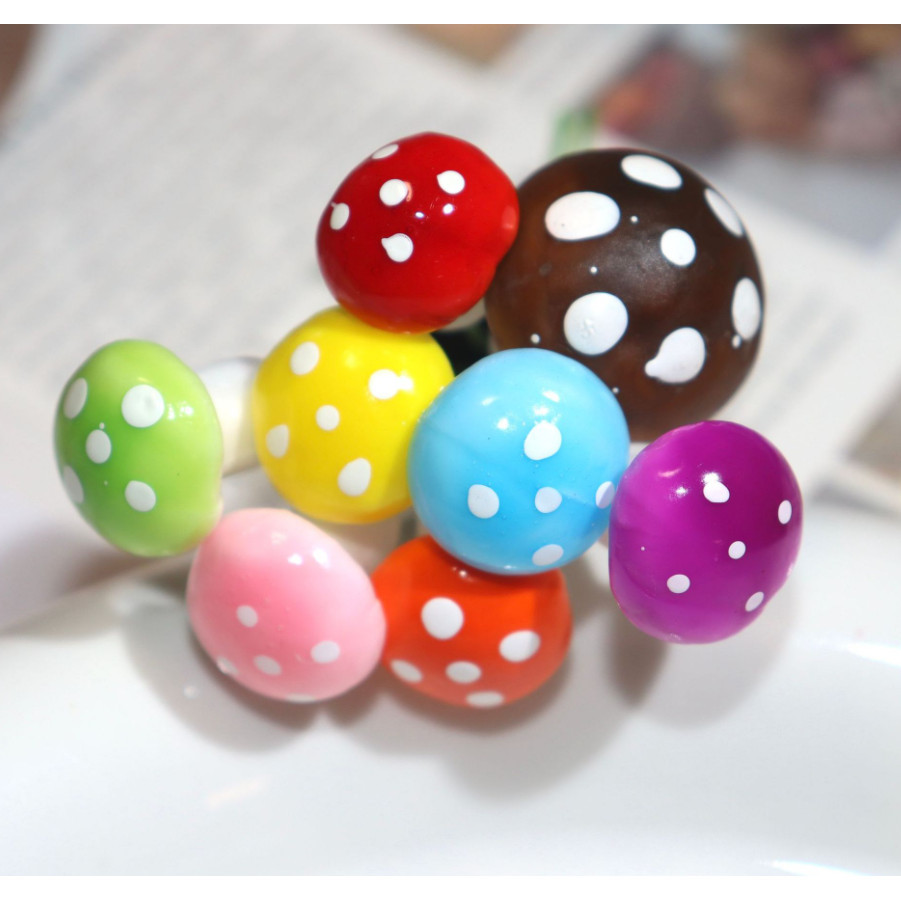 20/35mm Multi color Mini Mushroom Garden Ornament Miniature Plant Pots Fairy DIY Dollhouse 泡沫小蘑菇 (1181L) - Image 3