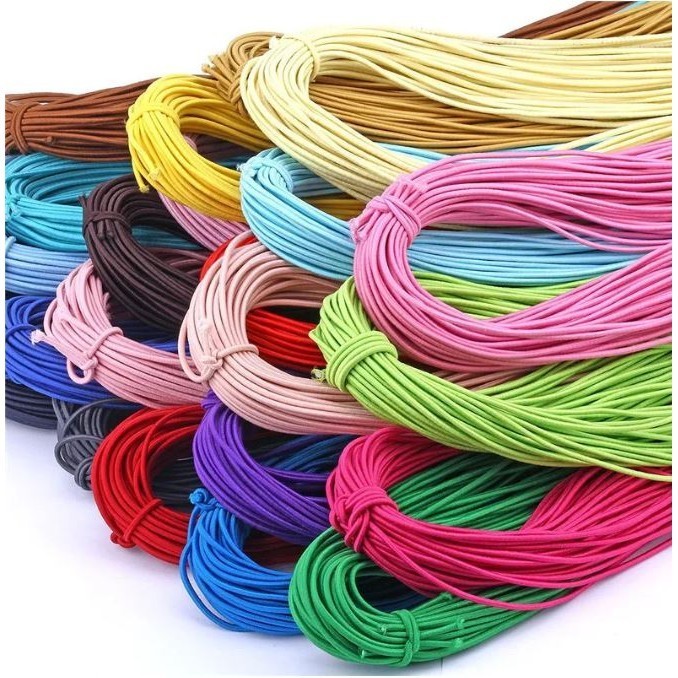 5yard 1mm~2mm Round High Elastic Sewing Elastic Band Fiat Rubber Band Waist Band Stretch 弹力绳 (1946L)
