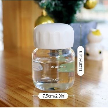 Mini Cute Kawaii Glass Water Bottle 220ml Small Drinking Bottle with Scale Portable Woman Glass Tumbler Girl Milk(2855L) - Image 5