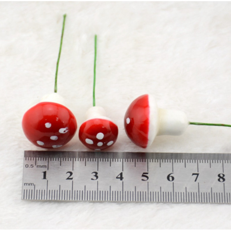 20/35mm Multi color Mini Mushroom Garden Ornament Miniature Plant Pots Fairy DIY Dollhouse 泡沫小蘑菇 (1181L) - Image 8