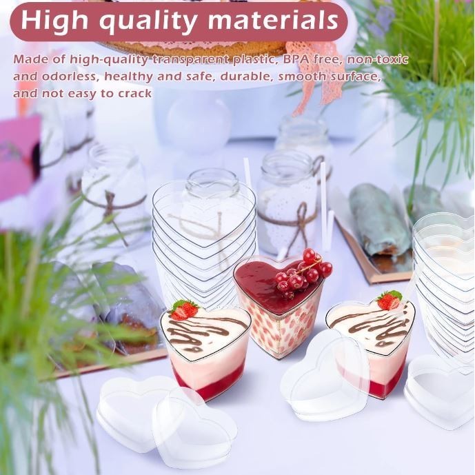 9pcs Mousse Cup Dessert Puddings Cheesecake Parfait Cups Ice Cream Jelly Yogurt Mug for Cream Pudding Cup (2874L) - Image 2