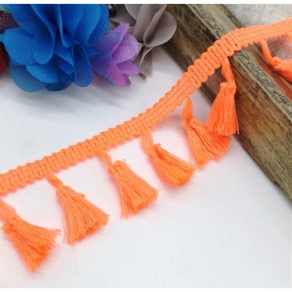 Polyester Cotton Fringe 1yard 4.0cm Lace Tassel Trimming Colorful Ribbon Garment Sewing Accessory 彩色流苏花边(1917L) - Image 14