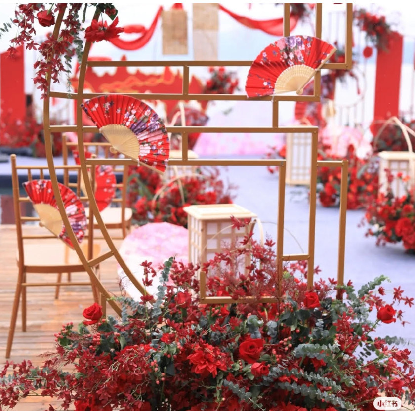 Classical Plastic Folding Fan Chinese Style Retro Hand Held Fan Floral Dance Performances Custom Fan Wedding (2839L) - Image 7