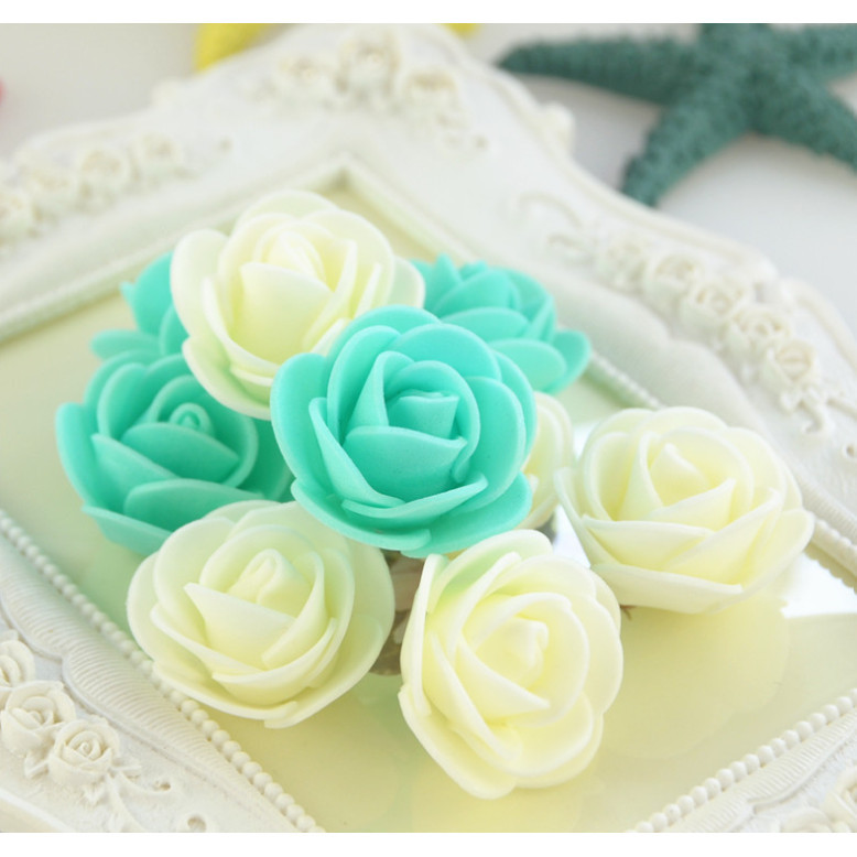 12pcs 3.5cm Mini PE Foam Rose Heads Artificial Silk Flowers for Home Garden DIY Pompom Wreaths Wedding 泡沫玫瑰花(847L) - Image 7