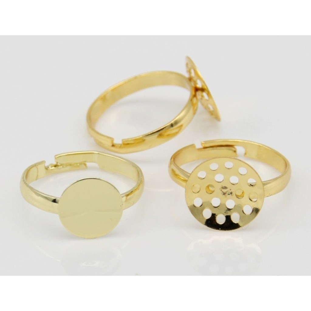 1/2pcs Open Ring Circle With Pad Adjusted 18mm Flat Ring Base Silver Plated For Jewelry Making 戒指托(1977L) - Image 8