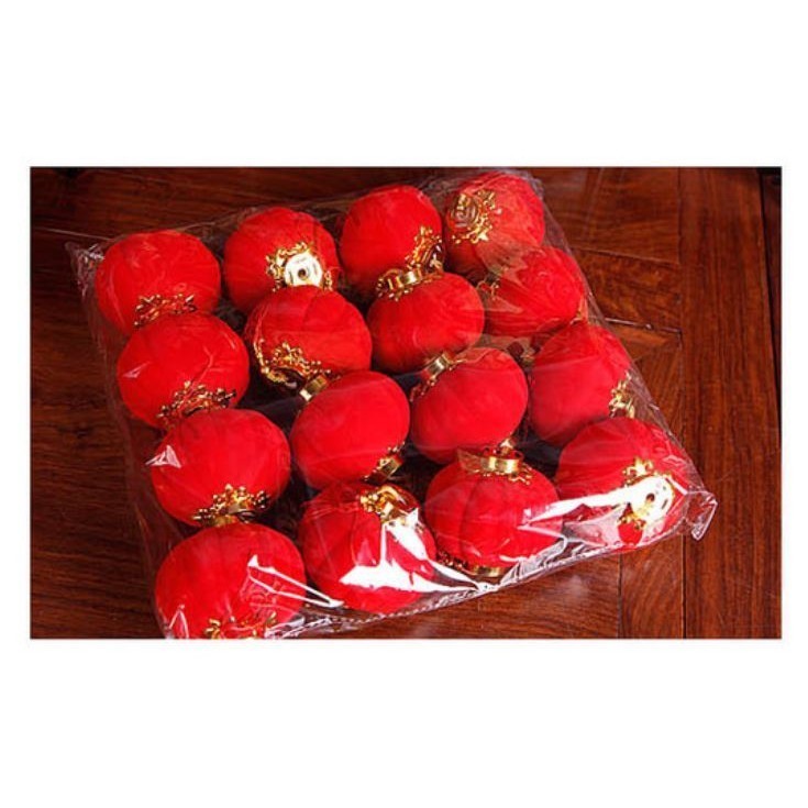 1pc 5cm Small Flocking Red Lanterns Wedding Party Decor Gift DIY Craft Cute Chinese Plastic Lanterns(578L) - Image 7