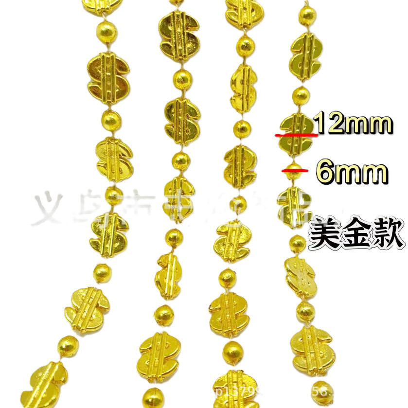 Golden Chinese Ancient Feng Shui Lucky Coin Good Fortune Dragons Antique Wealth Money Carving dragon 铜钱金元宝链条(2795L) - Image 15
