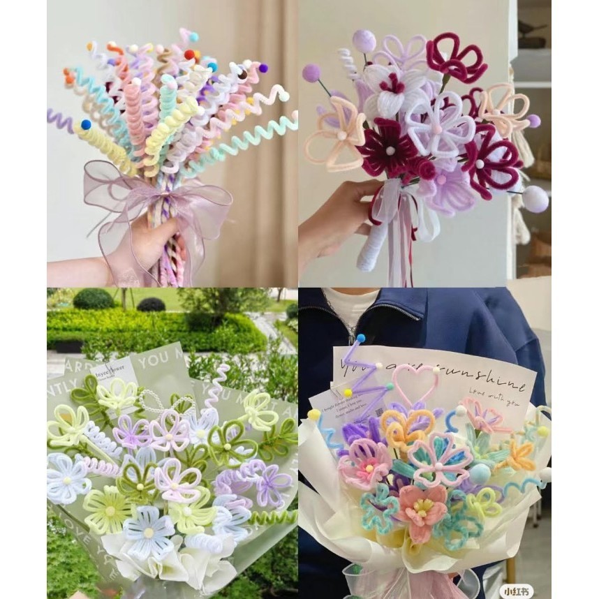 DIY Craft Chenille Stems Handmade Soft Felt Strip Rod Braiding Wire Colorful Pipe Cleaners Weaving Twisted Sticks(280L) - Image 2