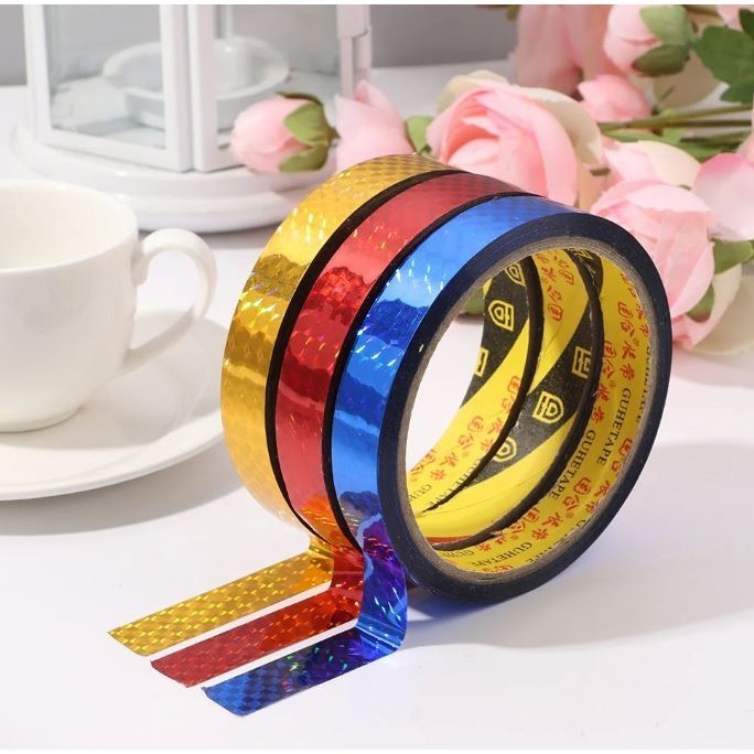 20m/50m 10/18mm Sticker Office Tapes DIY Red Gold Laser Tape Decorative Sticky Stationery Adhesive Sticker Tools (2789L) - Image 2
