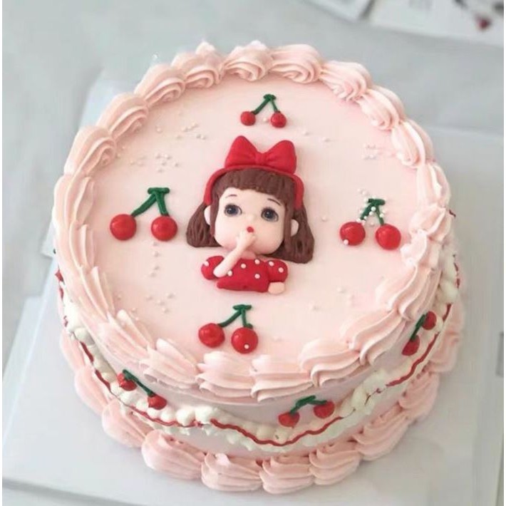 1pc Cake Toppers Cake Decoration Girl Shaped Ornament Polymer Clay Craft (1306L) - Image 2