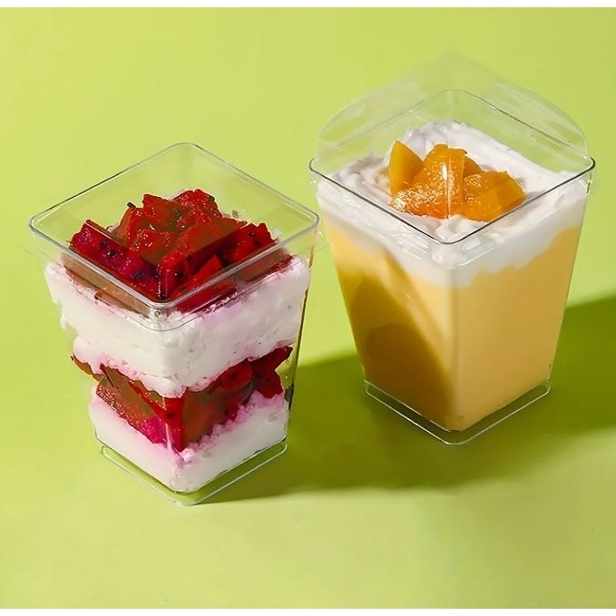 10pc Mousse Cup Pudding Cup Yogurt Cup Individual Container For Mousse Cake Pudding Yogurt Transparent with cover(2871L) - Image 4