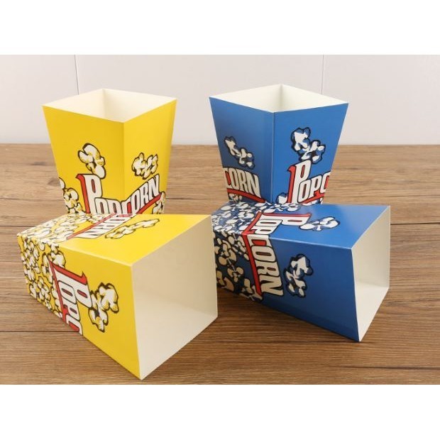 10pcs Popcorn Buckets Container Holder Paper Cup Popcorn Boxes for Theme Birthday Parties Decoration Popcorn Box (2815L) - Image 3