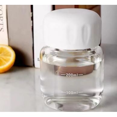 Mini Cute Kawaii Glass Water Bottle 220ml Small Drinking Bottle with Scale Portable Woman Glass Tumbler Girl Milk(2855L) - Image 8