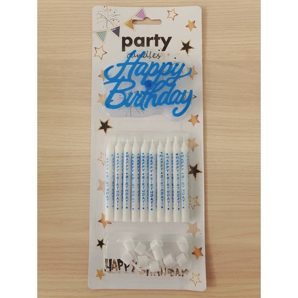 8pcs/10pcs Blue Gold Candles Baking Supplies Happy birthday Thick Thread Dessert Cupcakes Happy Boy Girl Birthday(2870L) - Image 6