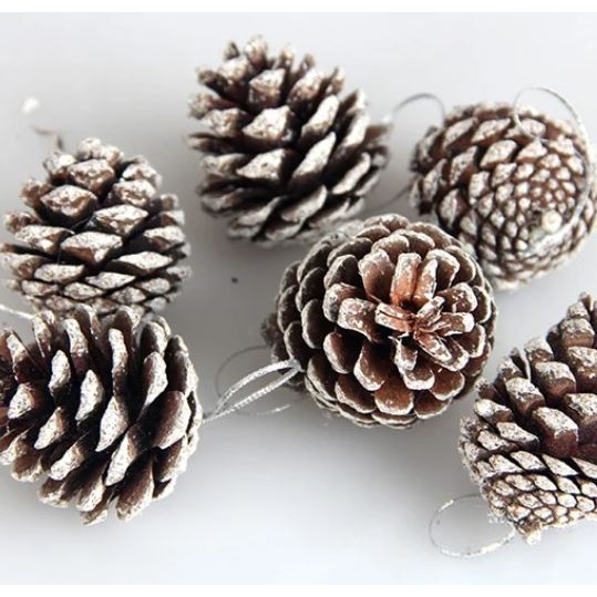 2pcs Christmas Tree Hanging Pine Cones Wood Pinecone Balls For Home Office Party Decorations Xmas Ornament(1076L) - Image 7