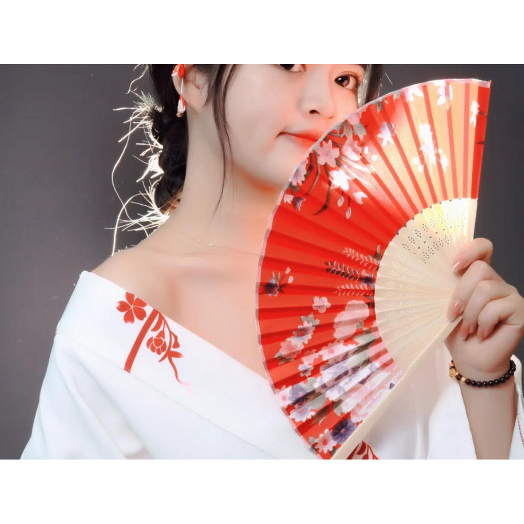 Classical Plastic Folding Fan Chinese Style Retro Hand Held Fan Floral Dance Performances Custom Fan Wedding (2839L) - Image 3