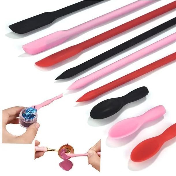 Silicone Spatula Mini Jam Scraper Small Tip Double-headed Scoop Cream Butter Spoon Kitchen Accessories Creative (2847L)