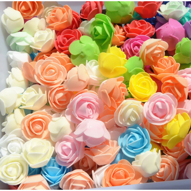 12pcs 3.5cm Mini PE Foam Rose Heads Artificial Silk Flowers for Home Garden DIY Pompom Wreaths Wedding 泡沫玫瑰花(847L) - Image 6