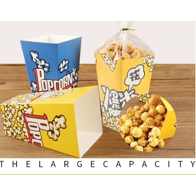 10pcs Popcorn Buckets Container Holder Paper Cup Popcorn Boxes for Theme Birthday Parties Decoration Popcorn Box (2815L) - Image 2