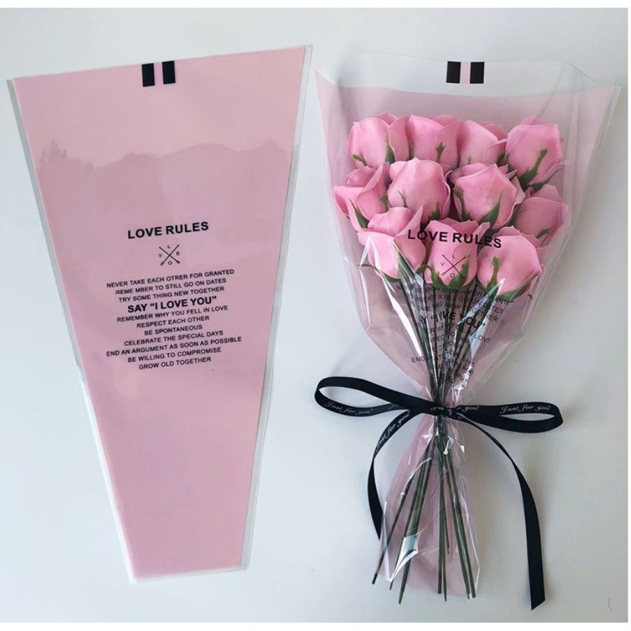 10pcs PVC plastic flower packaging material craft papers transparent mini bouquet bag lower (477L)