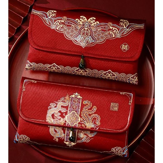 Traditional Brocade Red Envelope Personality Money Pocket New Year'S Blessing Bag Chinese Birthday Wedding Bag (2824L) - Image 4
