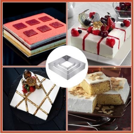 Square Cakes Mold Stainless Steel Circular Mousse Cake Ring Dessert Cake Decorating Molds Baking Tools (2886L) - Image 2