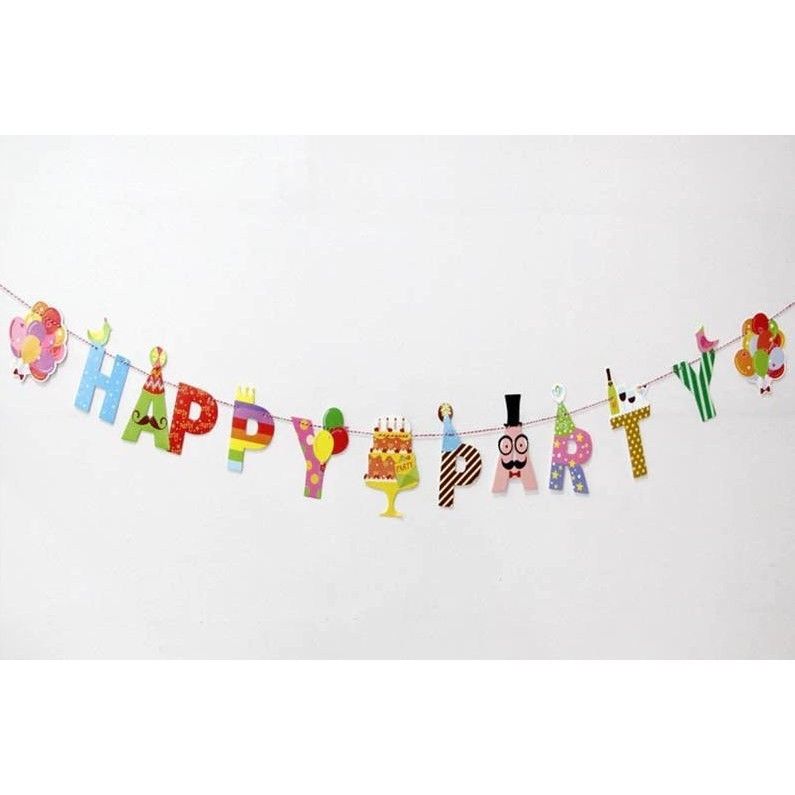 Bunting Girl Boy Kids Cartoon Pull Bar Photo Props Garland Hanging Party Event Happy Birthday Banner 派对彩旗 (394L) - Image 3