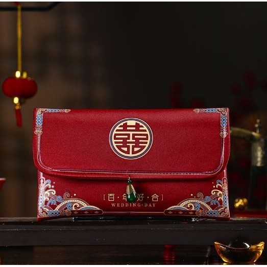 Traditional Brocade Red Envelope Personality Money Pocket New Year'S Blessing Bag Chinese Birthday Wedding Bag (2824L) - Image 9
