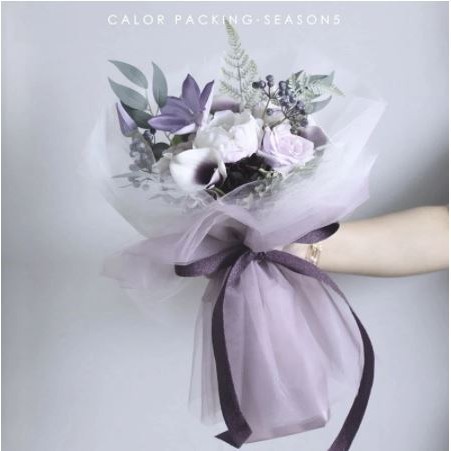 1pcs Net Yarn Gauze Flower Packaging DIY Decorative Bouquet Craft Paper Gift Packaging Mesh Flowers Wrapping Paper(990L)