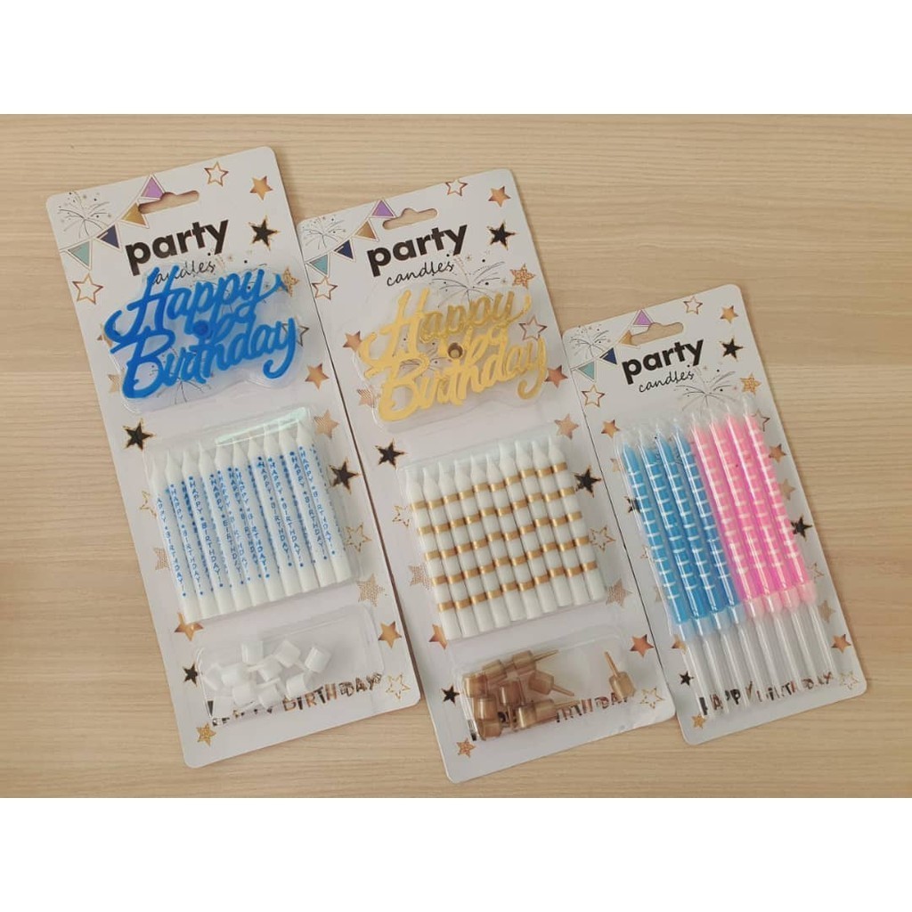 8pcs/10pcs Blue Gold Candles Baking Supplies Happy birthday Thick Thread Dessert Cupcakes Happy Boy Girl Birthday(2870L) - Image 2