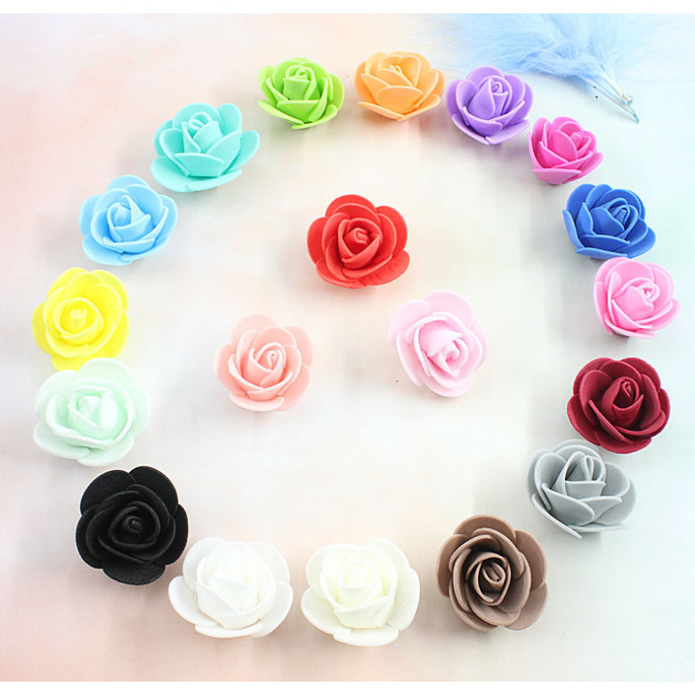 12pcs 3.5cm Mini PE Foam Rose Heads Artificial Silk Flowers for Home Garden DIY Pompom Wreaths Wedding 泡沫玫瑰花(847L) - Image 9