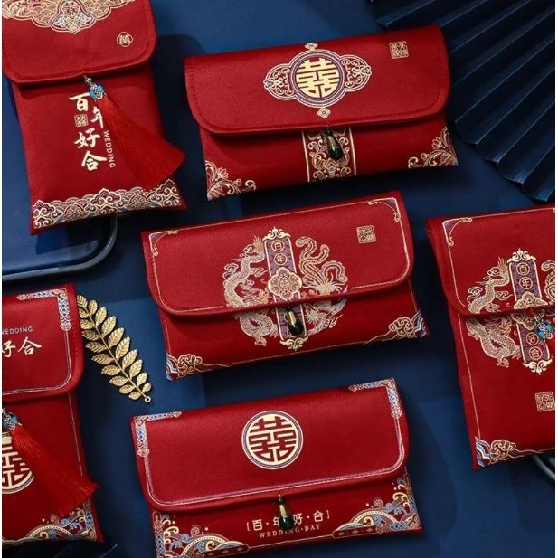 Traditional Brocade Red Envelope Personality Money Pocket New Year'S Blessing Bag Chinese Birthday Wedding Bag (2824L) - Image 2