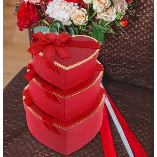 Gift Box Boxes for Presents Birthday Gifts Candy Packing Heart Shaped Flowers Cardboard Wrapping Valentine's (2804L) - Image 3