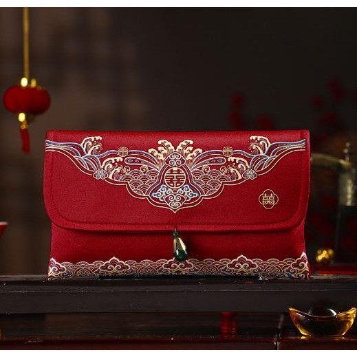 Traditional Brocade Red Envelope Personality Money Pocket New Year'S Blessing Bag Chinese Birthday Wedding Bag (2824L) - Image 12