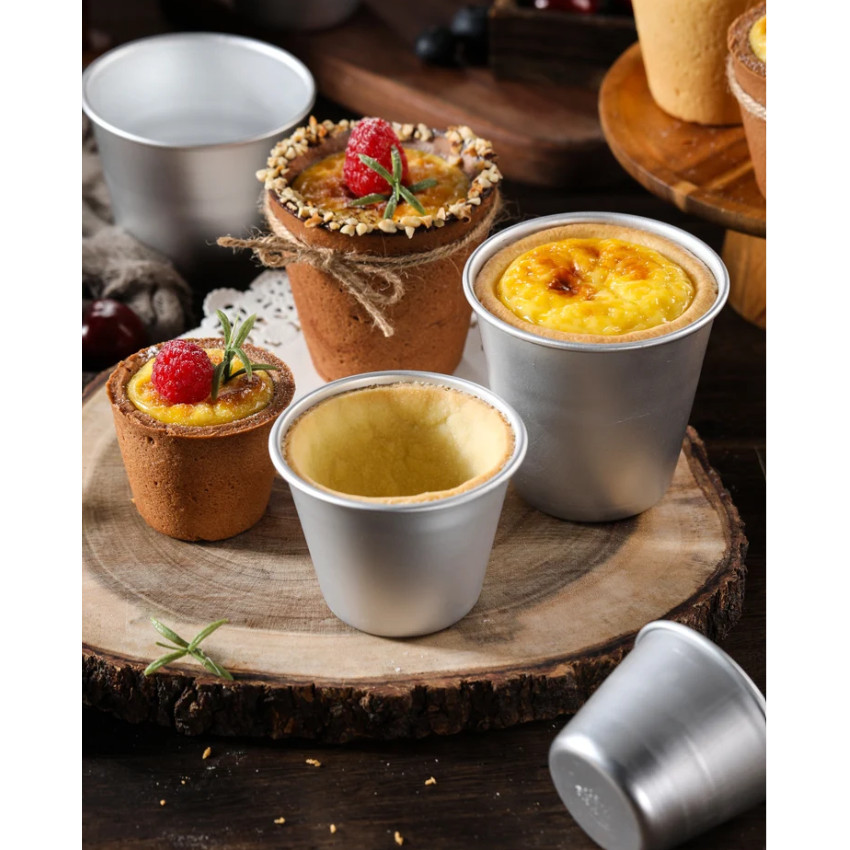 1pc/5pcs Kitchen Baking Mold Aluminum Alloy Egg Tart Cup Cupcake Cakes Mould For Pastry Cakes Dessert (2267L)