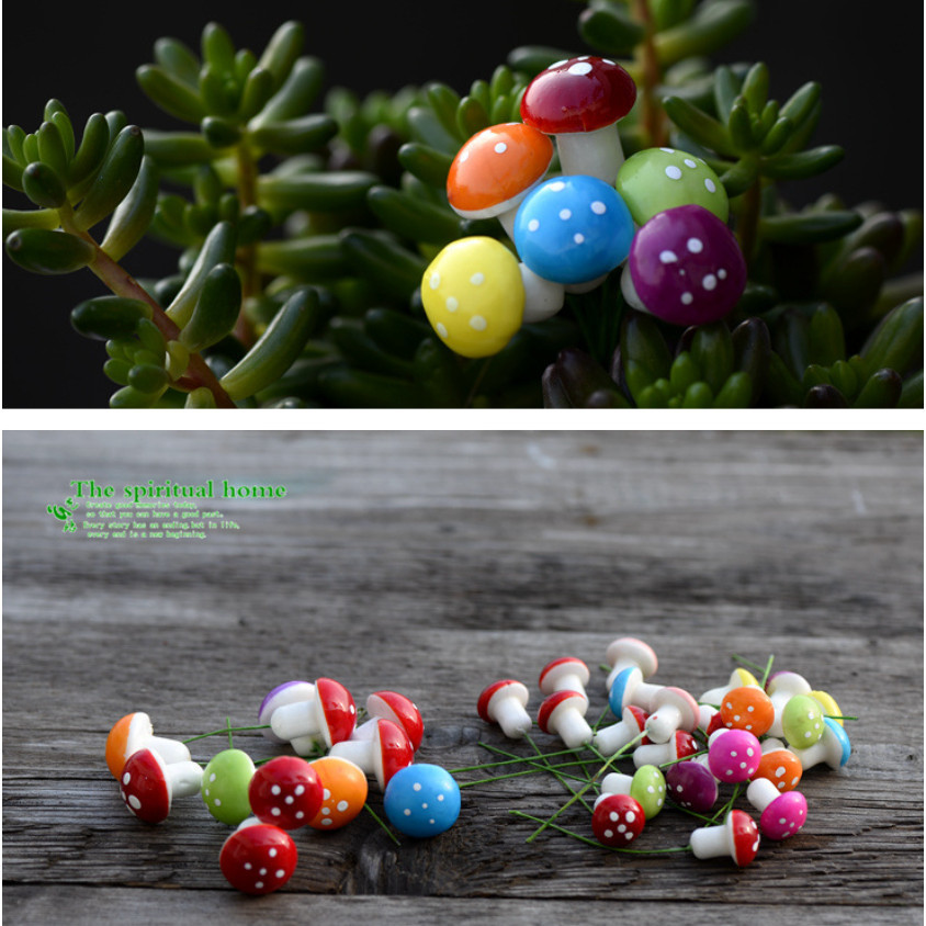 20/35mm Multi color Mini Mushroom Garden Ornament Miniature Plant Pots Fairy DIY Dollhouse 泡沫小蘑菇 (1181L) - Image 6