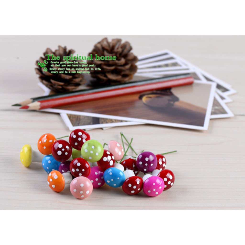 20/35mm Multi color Mini Mushroom Garden Ornament Miniature Plant Pots Fairy DIY Dollhouse 泡沫小蘑菇 (1181L) - Image 7