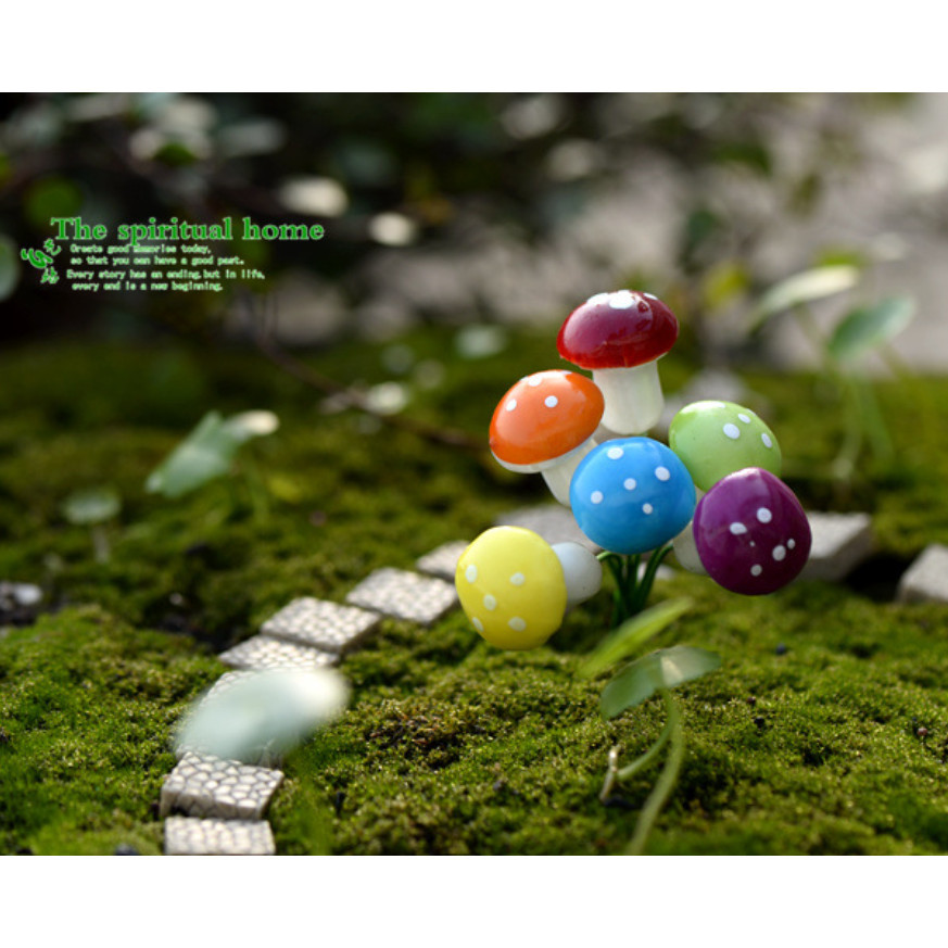 20/35mm Multi color Mini Mushroom Garden Ornament Miniature Plant Pots Fairy DIY Dollhouse 泡沫小蘑菇 (1181L) - Image 9