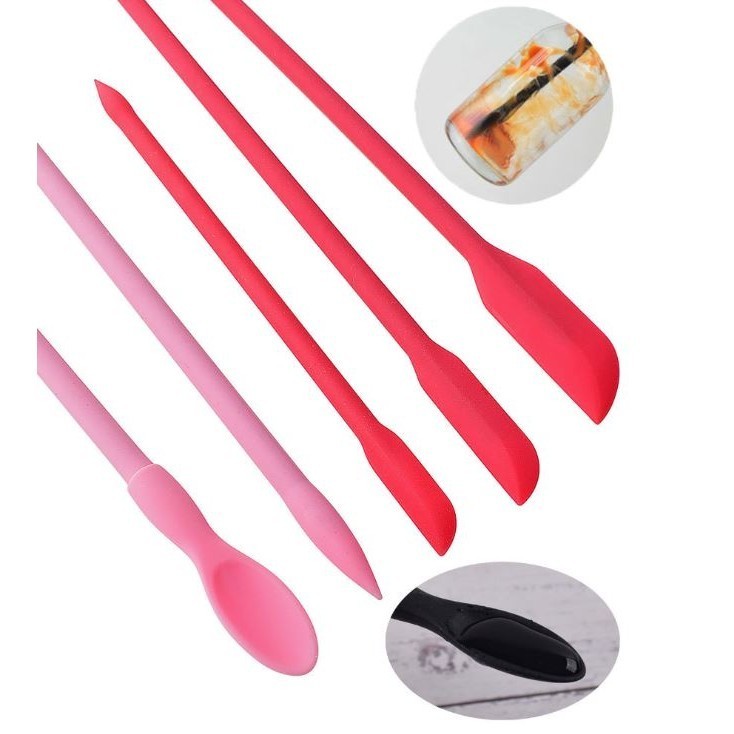 Silicone Spatula Mini Jam Scraper Small Tip Double-headed Scoop Cream Butter Spoon Kitchen Accessories Creative (2847L) - Image 2