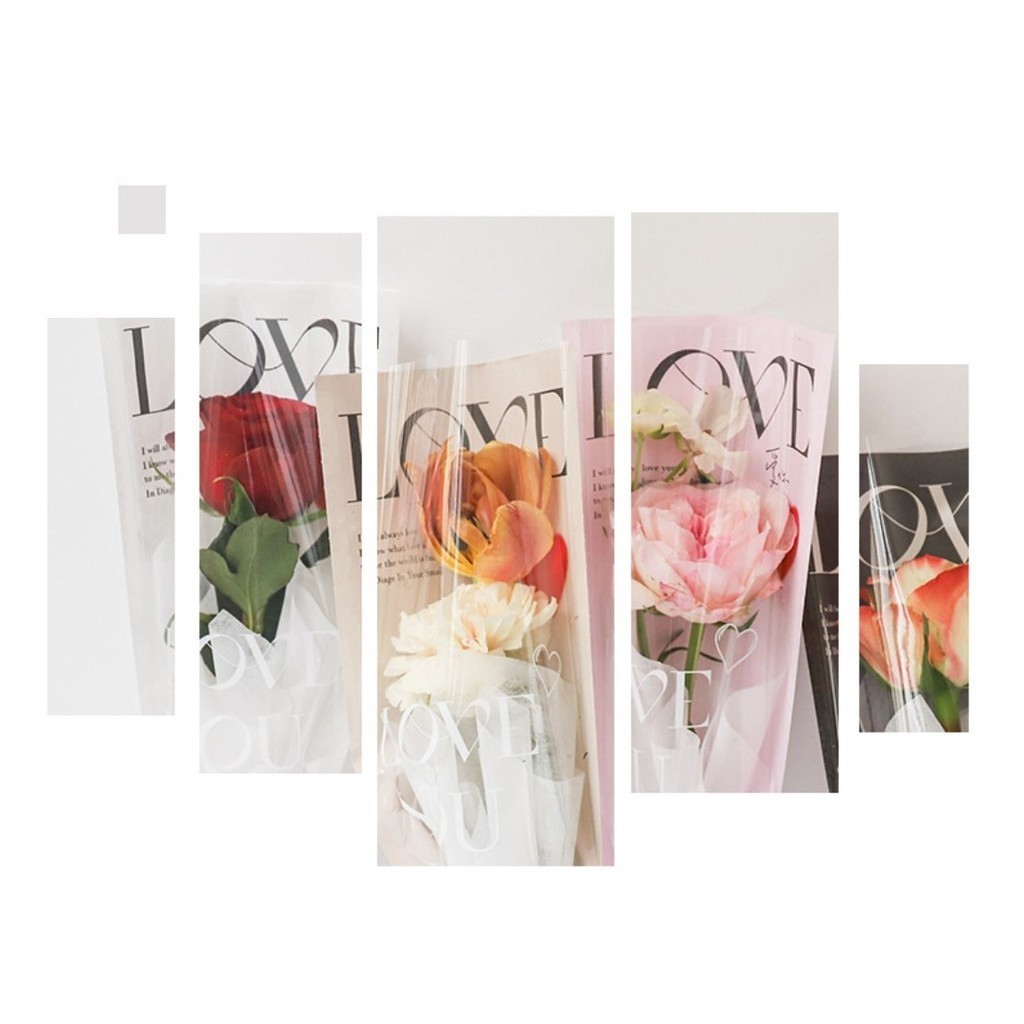 20pcs Lot Single Rose Flower Packaging Bag Gift Wrapping Paper Wedding Floral Package Valentine's Day Decor(2246L) - Image 4