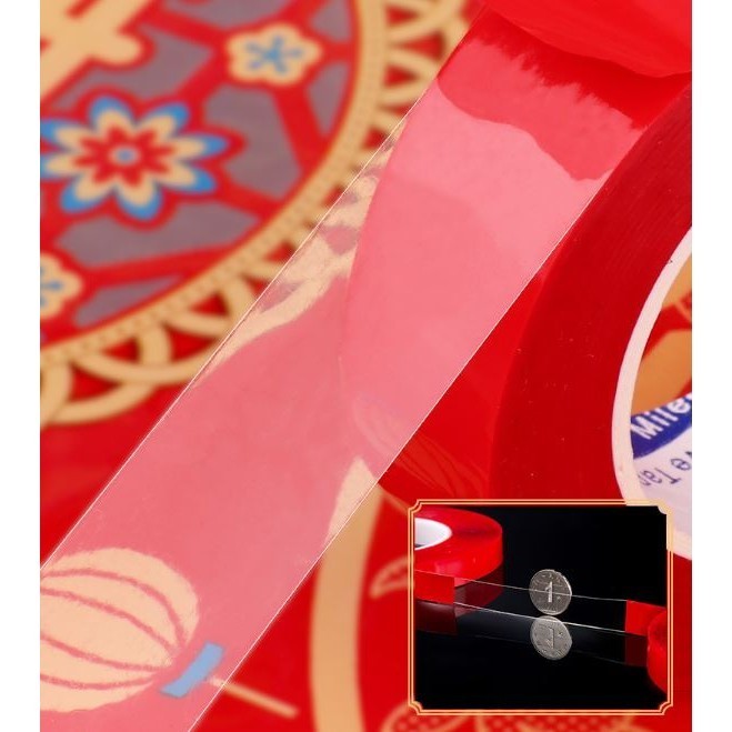 Transparent Double Sided Tape Spring Festival Couplets Sided Tapes New Year Red Wall Stickers Chinese Decor(2788L) - Image 5