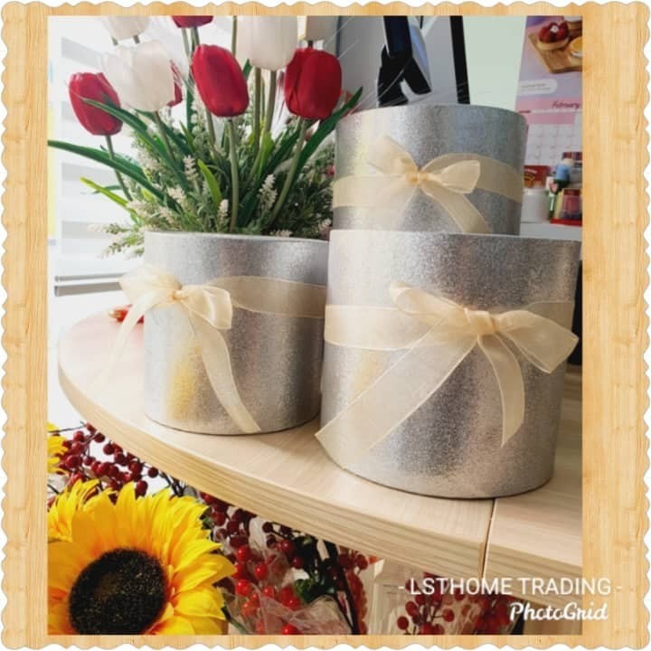 Flower Shimmer Box Round Cardboard Gift Boxes Wedding Party Rose Flower Packaging Decoration Valentine's Day Gift(2834L) - Image 2